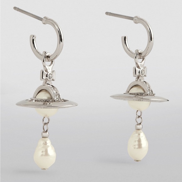 VIVIENNE WESTWOOD
Preciosa Crystal and Faux Pearl Aleska Earrings Silver - Picture 3 of 7